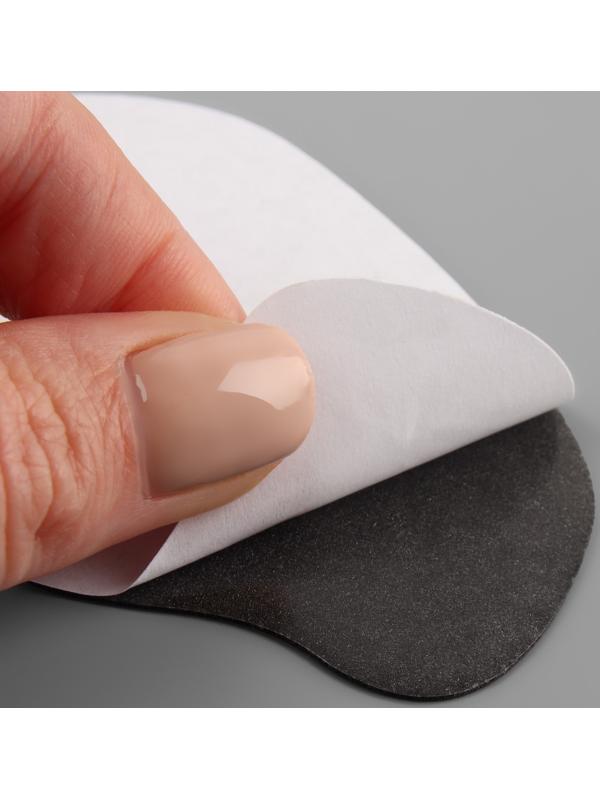 Набор заплаток для ремонта подпяточников обуви, из кожзама, клеевые, 6 шт, цвет чёрный