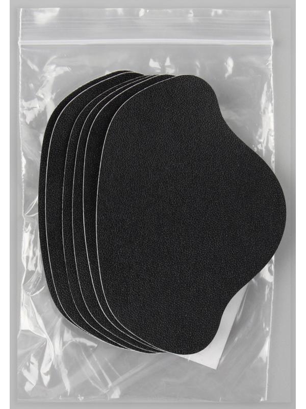 Набор заплаток для ремонта подпяточников обуви, из кожзама, клеевые, 6 шт, цвет чёрный