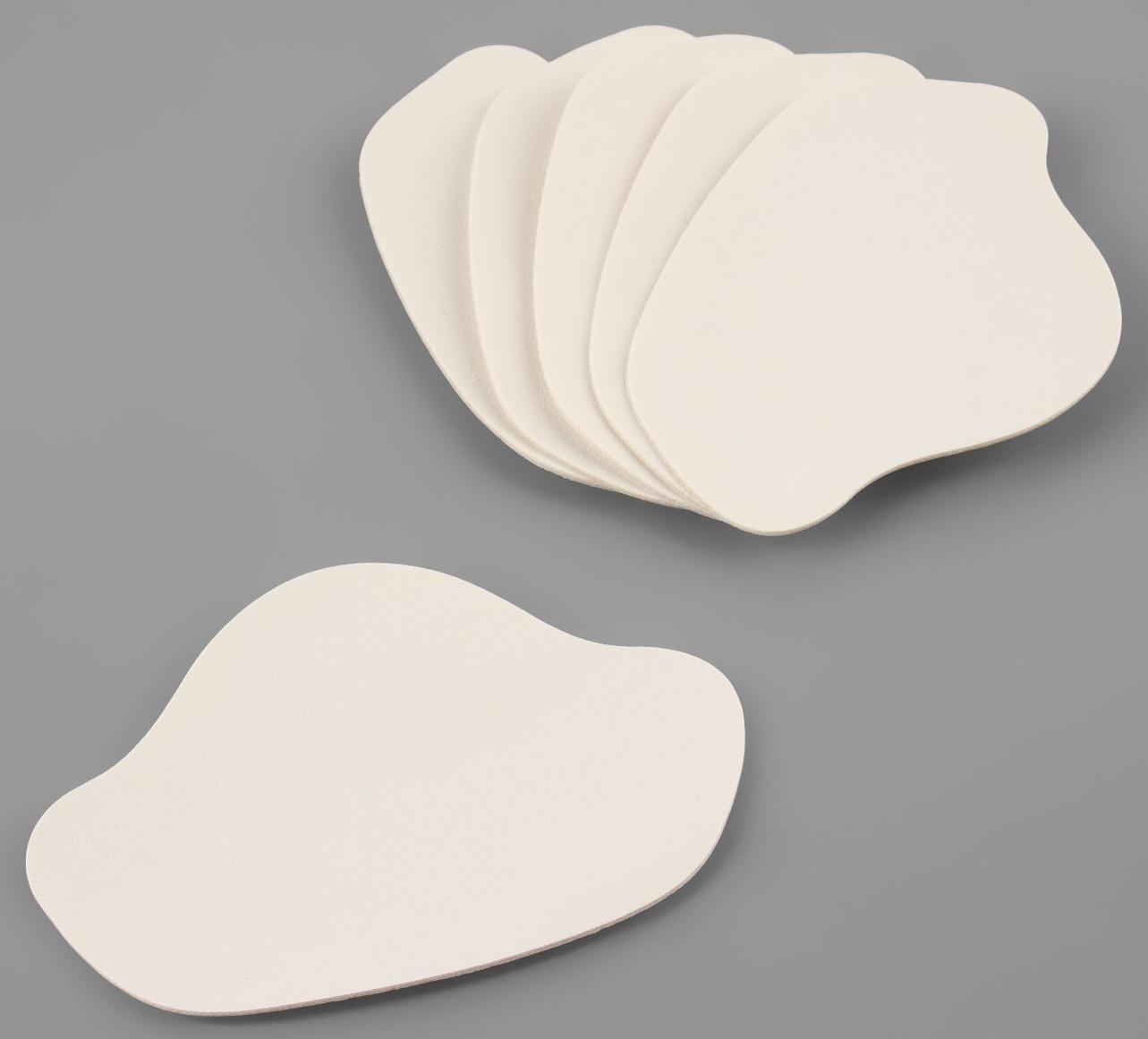 Набор заплаток для ремонта подпяточников обуви, из кожзама, клеевые, 6 шт, цвет белый