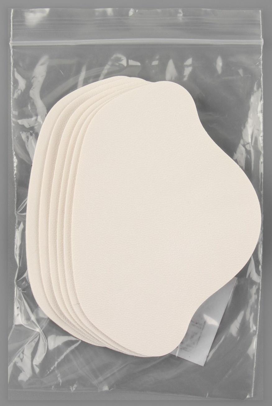 Набор заплаток для ремонта подпяточников обуви, из кожзама, клеевые, 6 шт, цвет белый