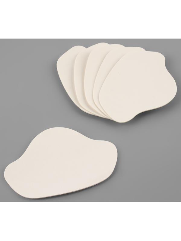 Набор заплаток для ремонта подпяточников обуви, из кожзама, клеевые, 6 шт, цвет белый