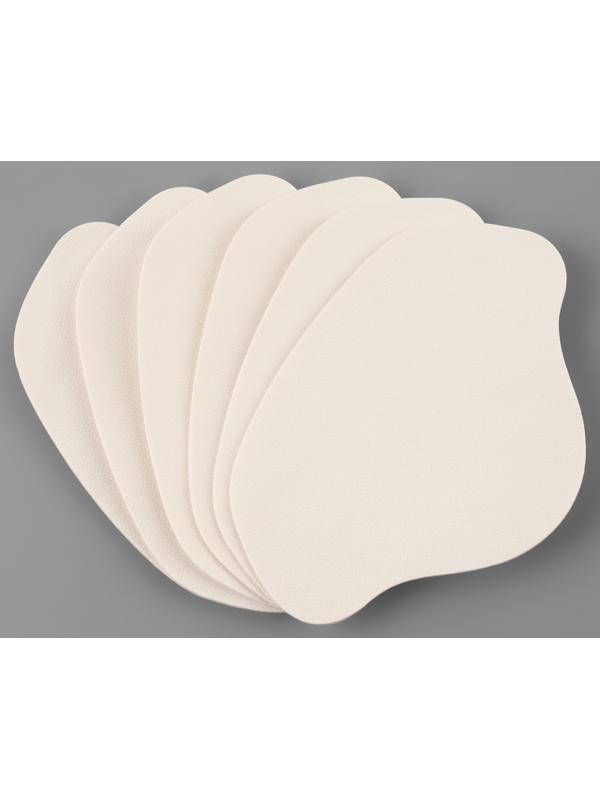 Набор заплаток для ремонта подпяточников обуви, из кожзама, клеевые, 6 шт, цвет белый