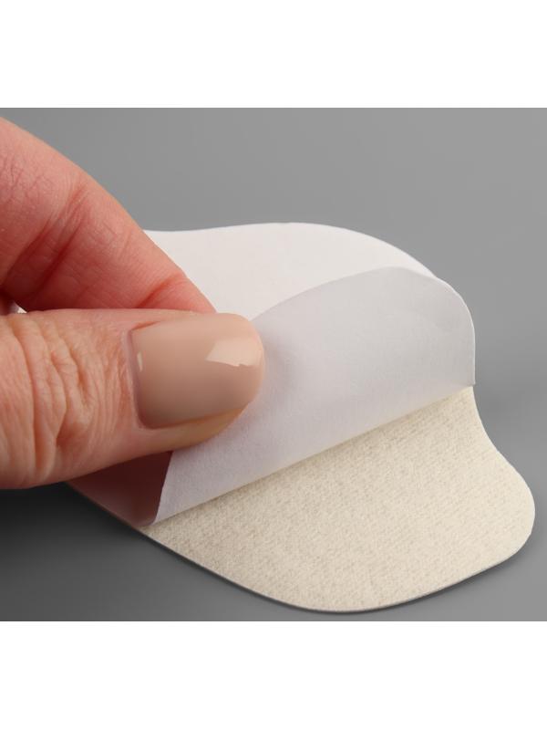 Набор заплаток для ремонта подпяточников обуви, из кожзама, клеевые, 6 шт, цвет белый