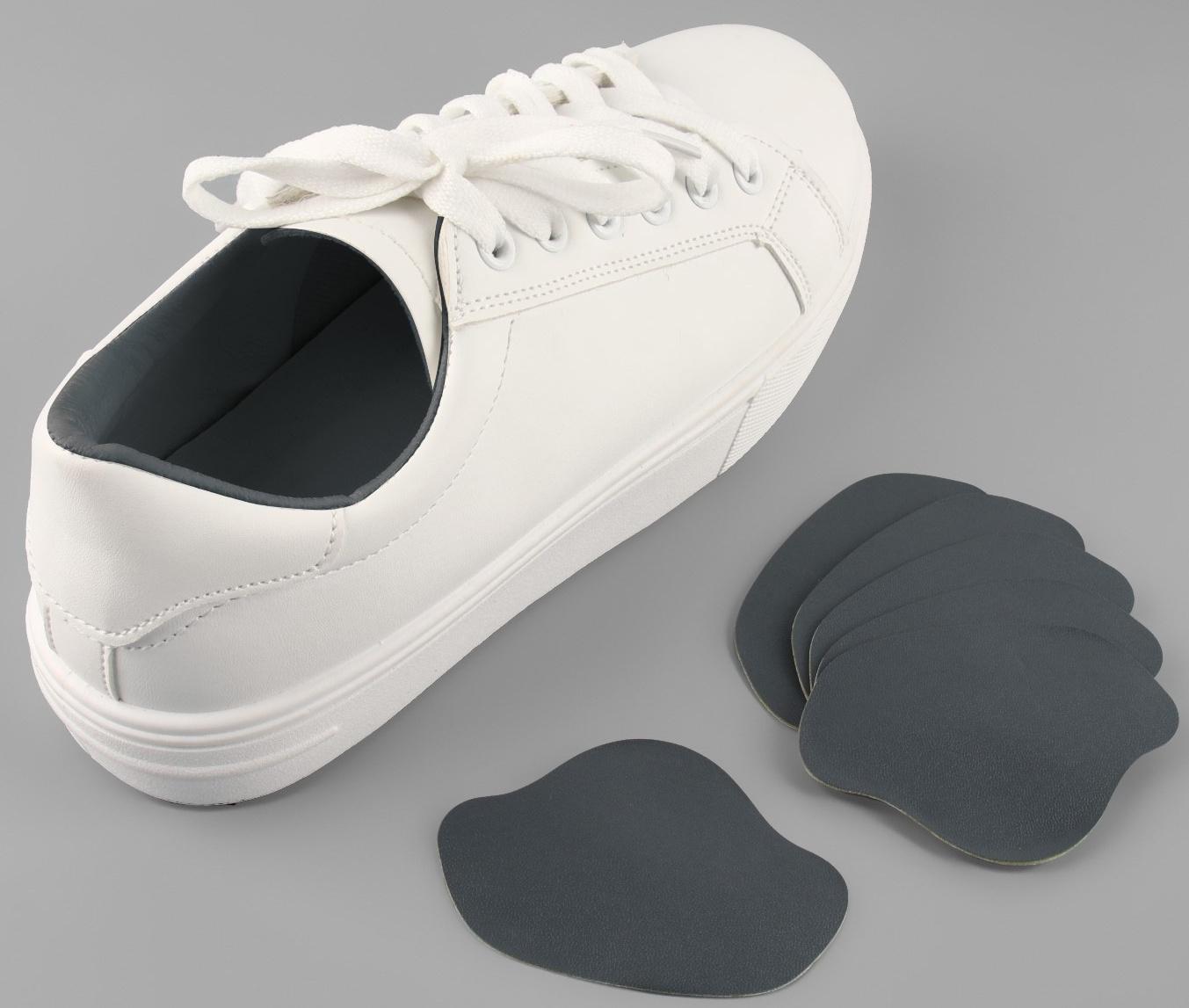 Набор заплаток для ремонта подпяточников обуви, из кожзама, клеевые, 6 шт, цвет серый