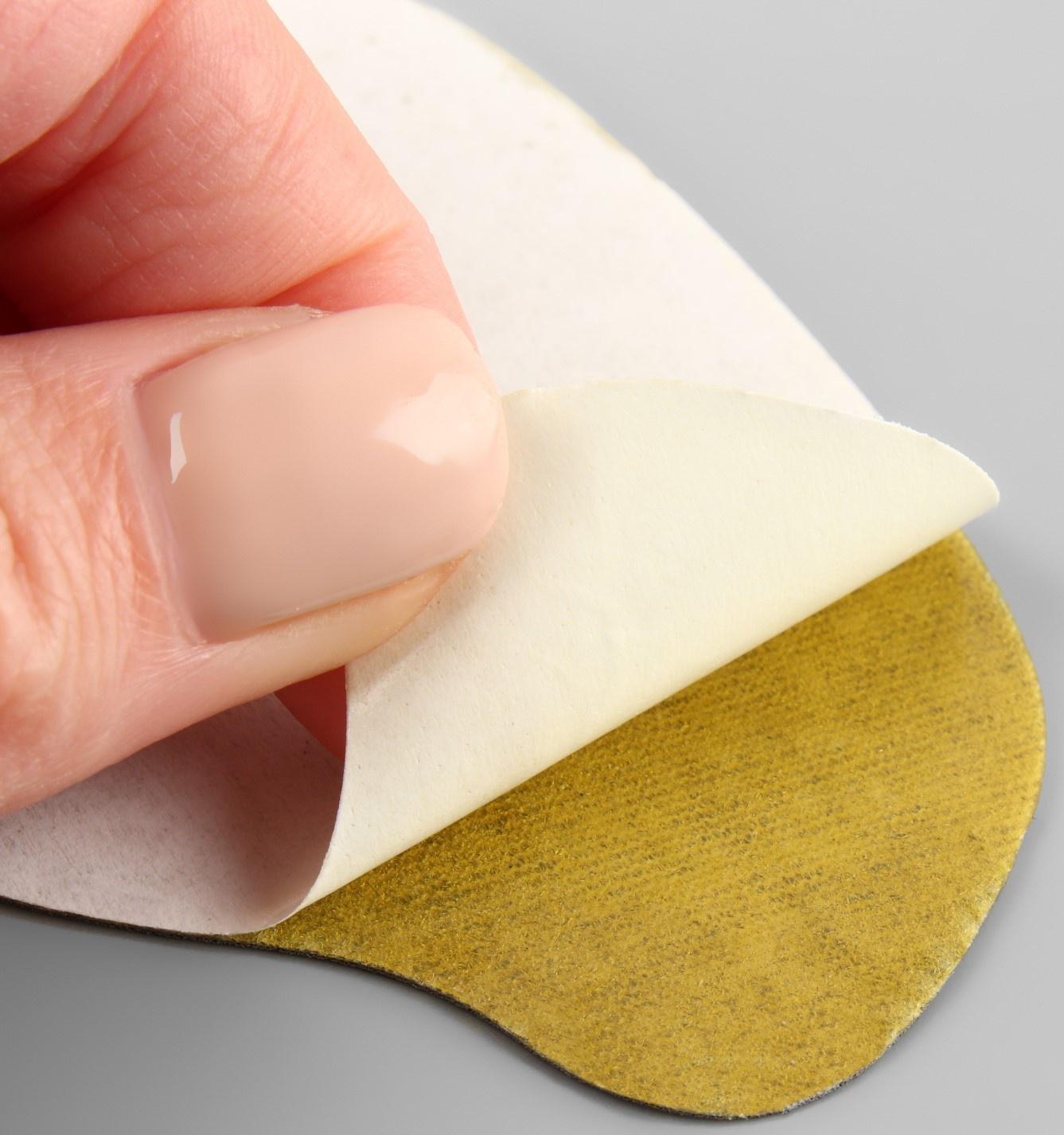 Набор заплаток для ремонта подпяточников обуви, из кожзама, клеевые, 6 шт, цвет серый