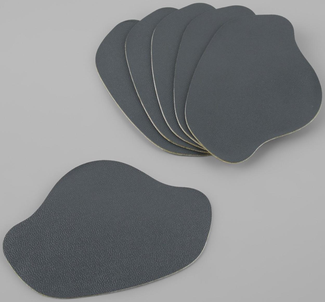 Набор заплаток для ремонта подпяточников обуви, из кожзама, клеевые, 6 шт, цвет серый