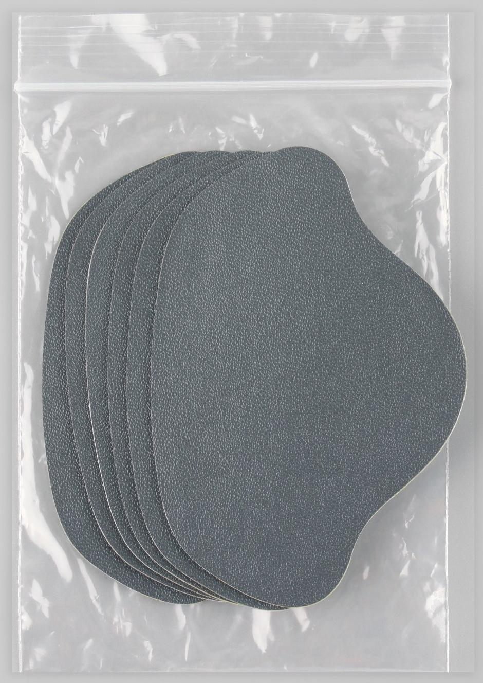 Набор заплаток для ремонта подпяточников обуви, из кожзама, клеевые, 6 шт, цвет серый