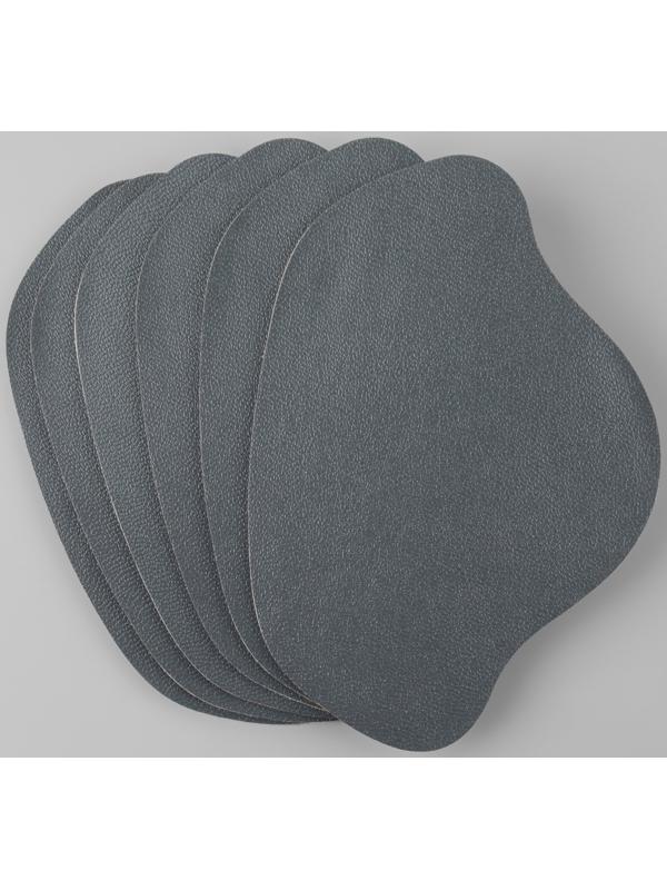 Набор заплаток для ремонта подпяточников обуви, из кожзама, клеевые, 6 шт, цвет серый