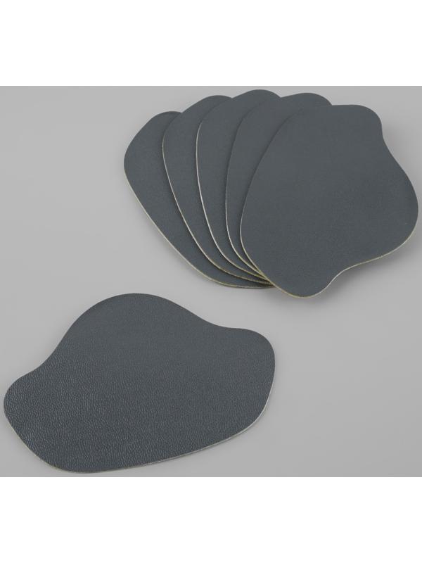 Набор заплаток для ремонта подпяточников обуви, из кожзама, клеевые, 6 шт, цвет серый