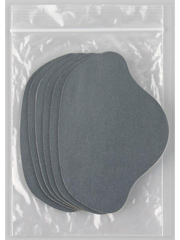 Набор заплаток для ремонта подпяточников обуви, из кожзама, клеевые, 6 шт, цвет серый
