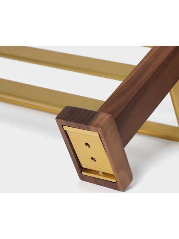 Полка с держателем для полотенец Штольц Stölz Hölzern Premiere, ореховое дерево, алюминий