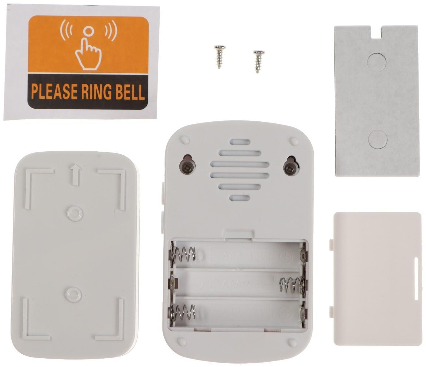 Звонок LZDV-10, беспроводной, 2хAАА (не в комплекте), LR23A, белый