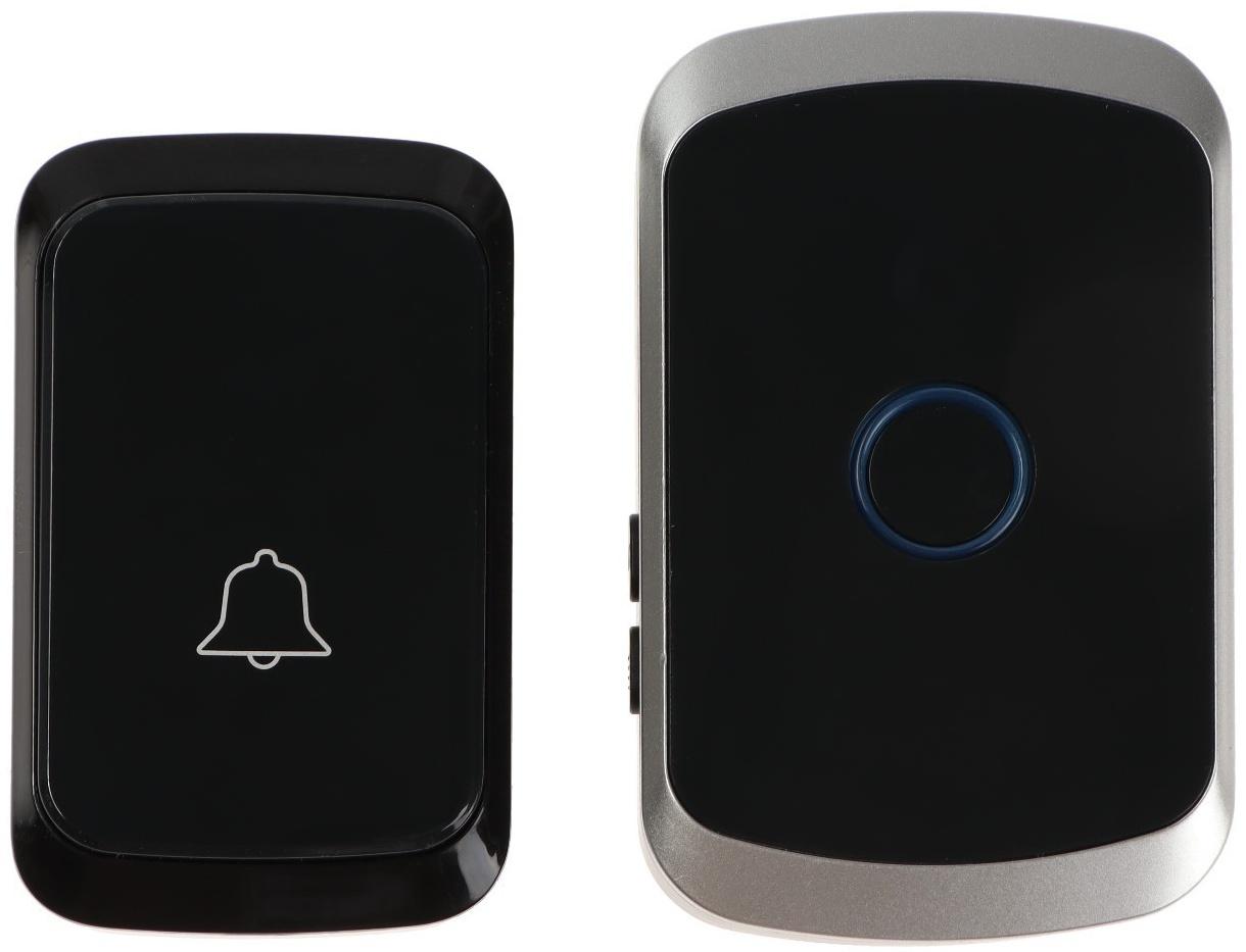 Звонок LZDV-10, беспроводной, 2хAАА (не в комплекте), LR23A, чёрный