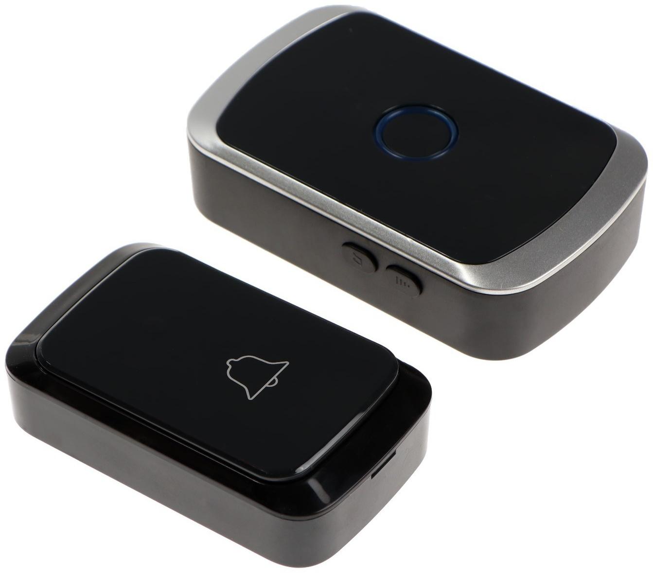 Звонок LZDV-10, беспроводной, 2хAАА (не в комплекте), LR23A, чёрный