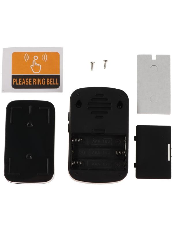 Звонок LZDV-10, беспроводной, 2хAАА (не в комплекте), LR23A, чёрный