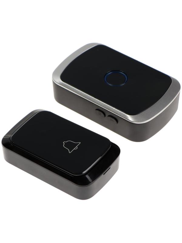 Звонок LZDV-10, беспроводной, 2хAАА (не в комплекте), LR23A, чёрный