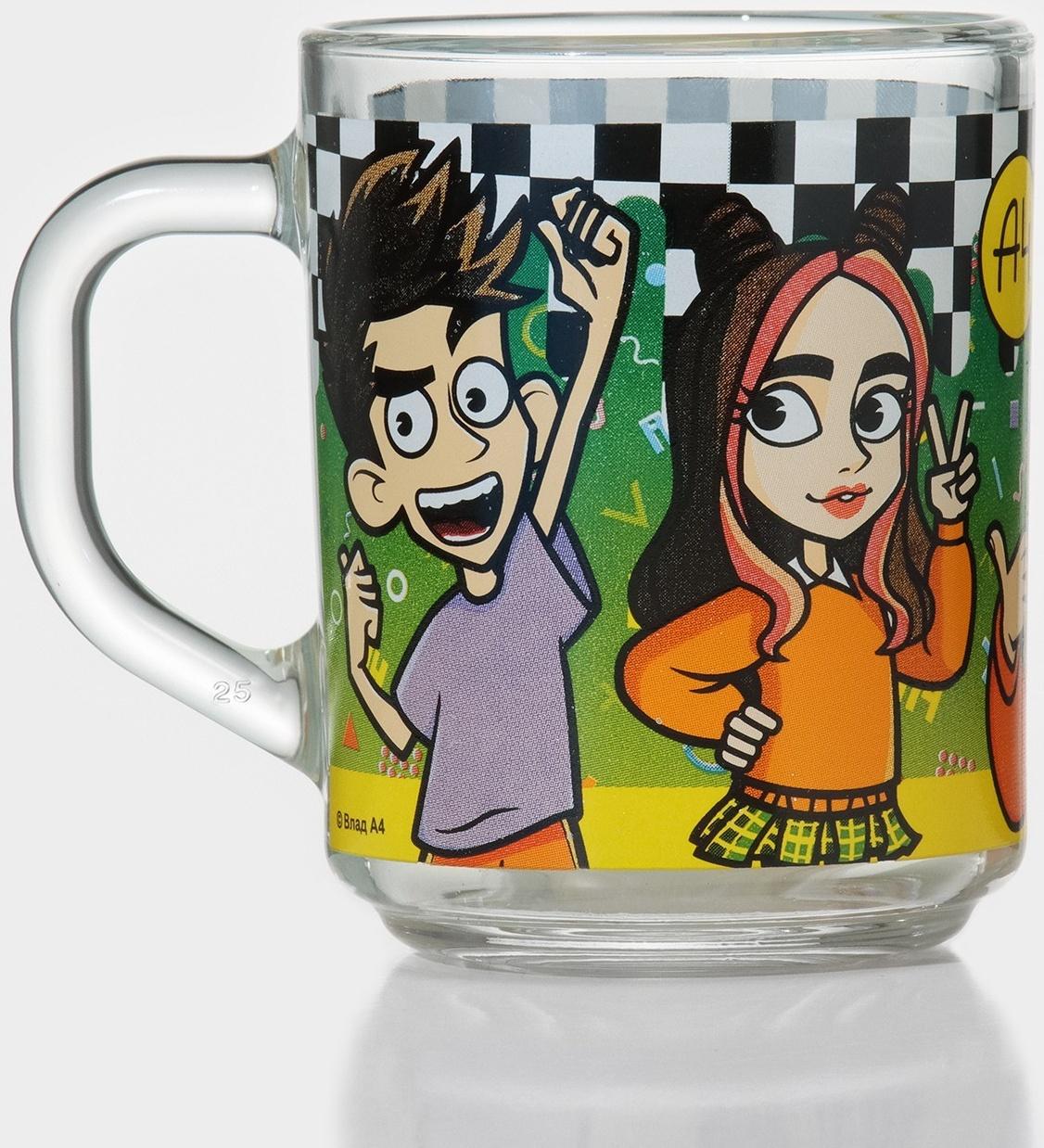 Кружка детская стеклянная «Влад А4. Влад и компания», 230 мл