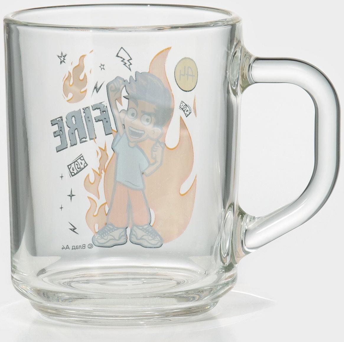 Кружка детская стеклянная «Влад А4. Огонь», 230 мл