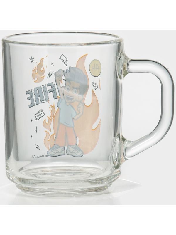 Кружка детская стеклянная «Влад А4. Огонь», 230 мл