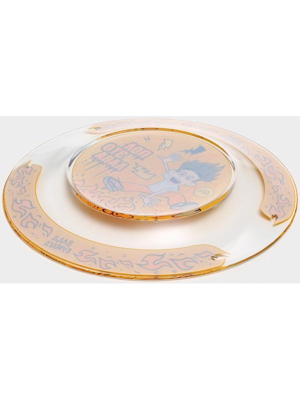 Тарелка стеклянная «Влад А4. Огонь», d=19.5 см