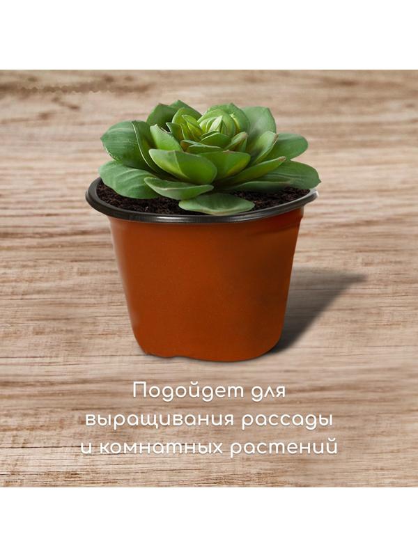 Горшок для рассады, 600 мл, d = 10 см, h = 8 см, терракот, Greengo