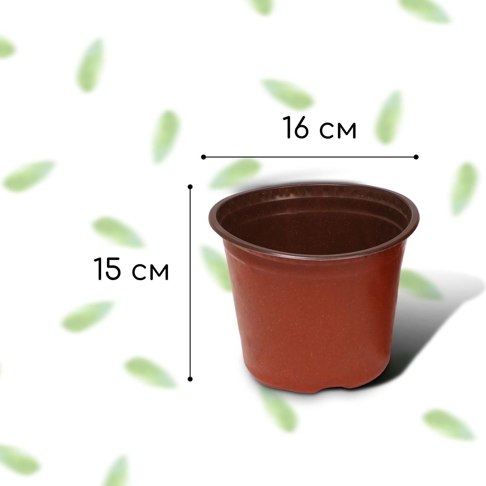 Горшок для рассады, 2 л, d = 16 см, h = 15 см, терракот, Greengo