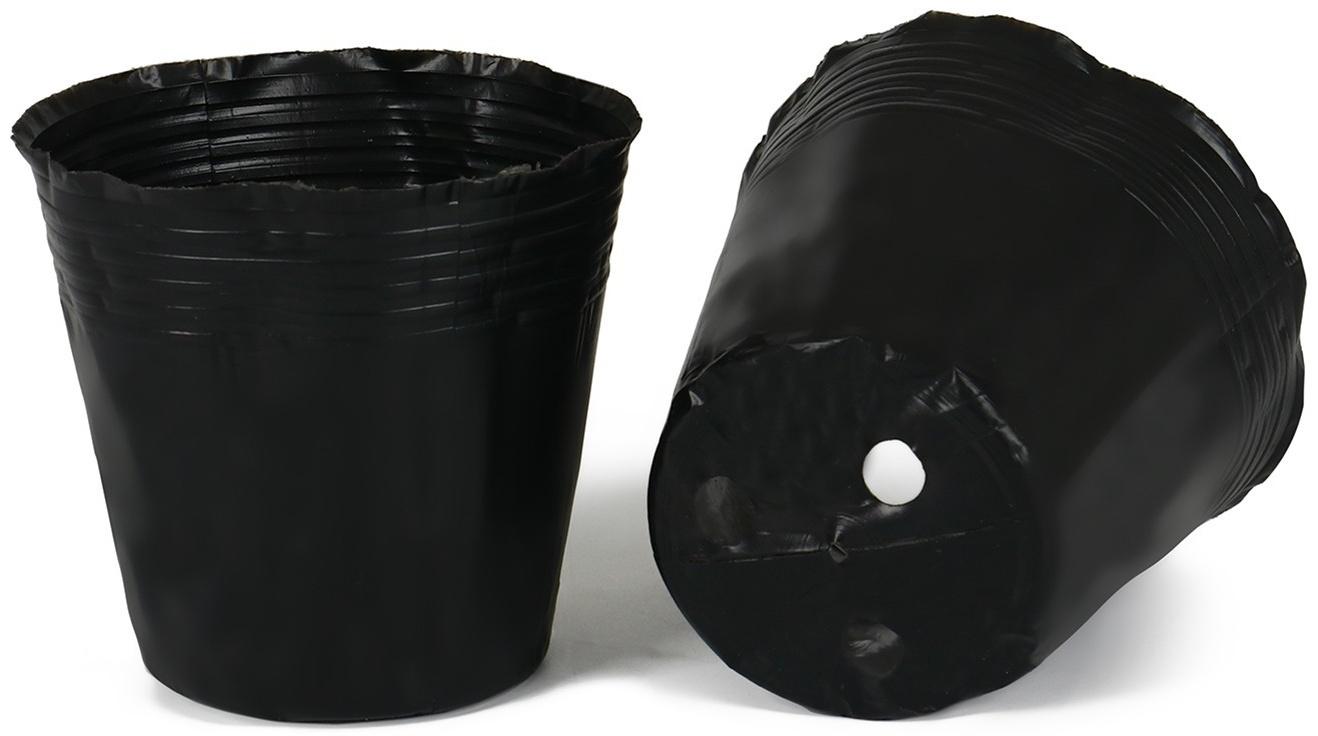 Горшки для рассады, 600 мл, 12,5 × 12,5 × 10,5 см, полиэтилен толщиной 50 мкм, чёрный, Greengo