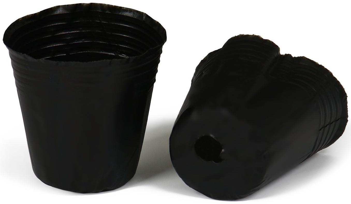 Горшки для рассады, 70 мл, 5,5 × 5,5 × 6 см, полиэтилен толщиной 50 мкм, чёрный, Greengo