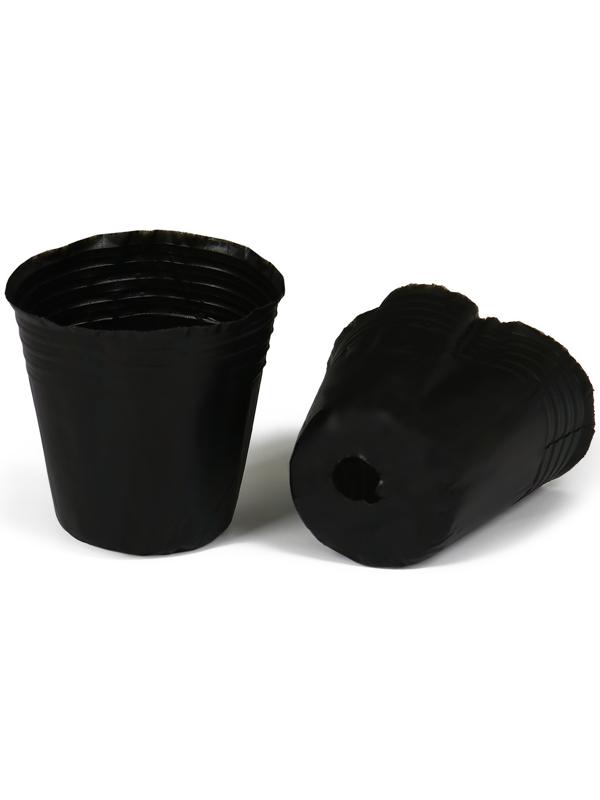 Горшки для рассады, 70 мл, 5,5 × 5,5 × 6 см, полиэтилен толщиной 50 мкм, чёрный, Greengo