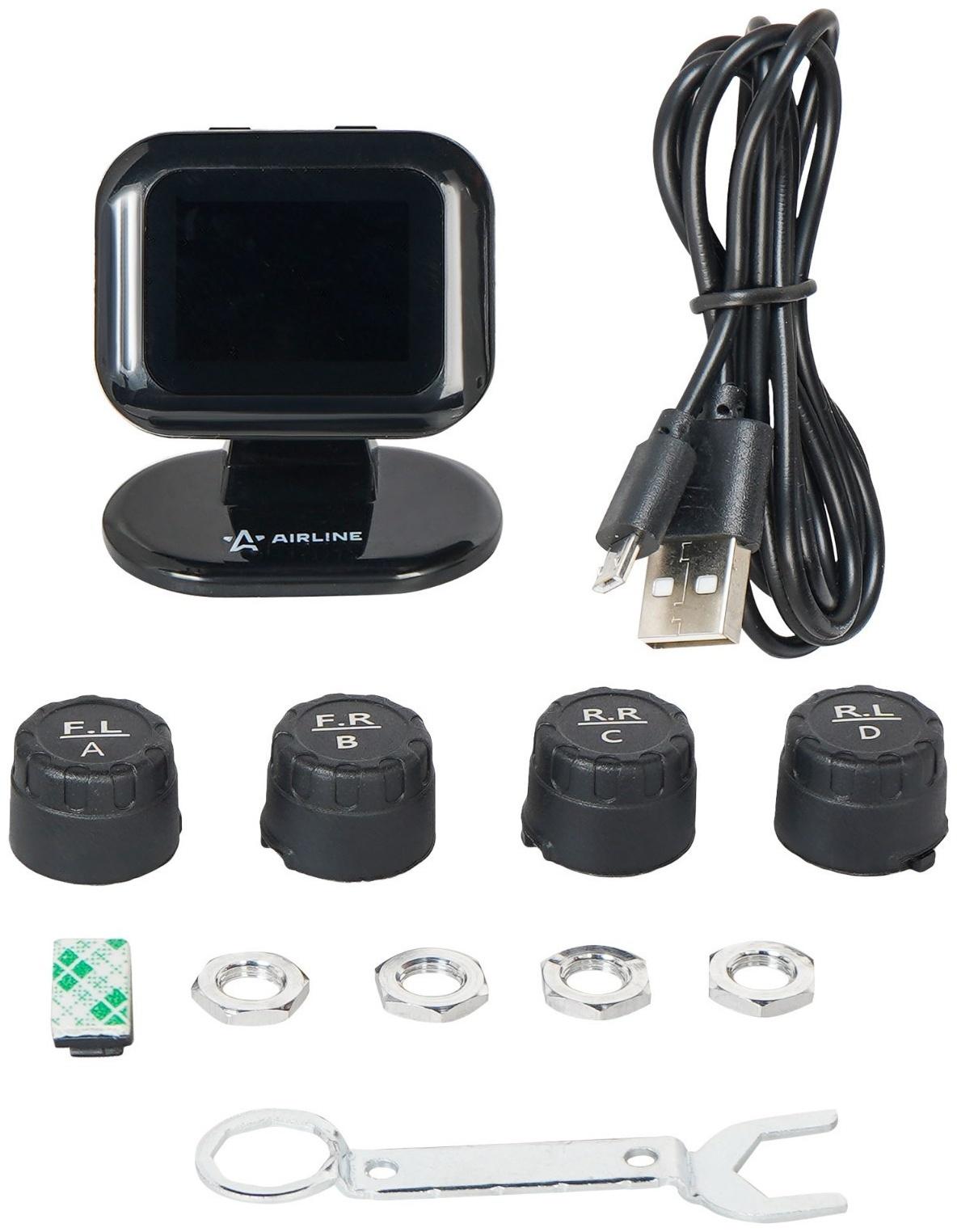 Система контроля давления в шинах Airline TPMS, 4 внешего датчика, дисплей мини