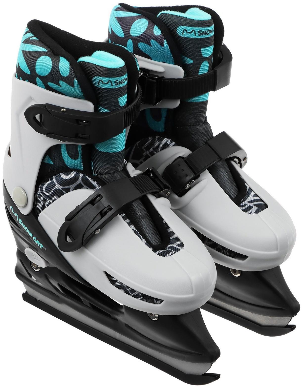 Набор: коньки детские раздвижные Snow Cat, с роликовой платформой, защита, р. 26-29