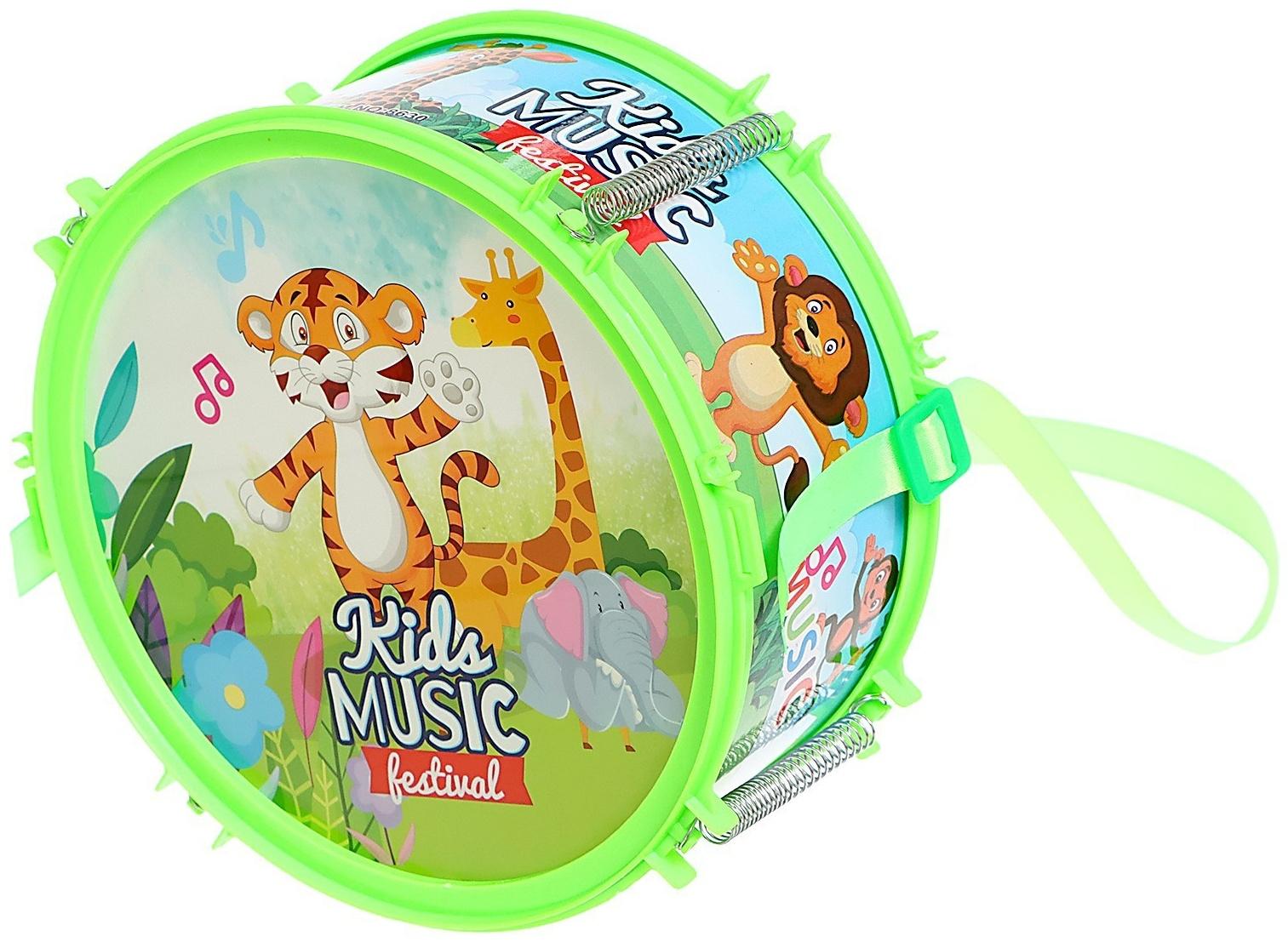 Барабан «Весёлые зверята», цвета МИКС