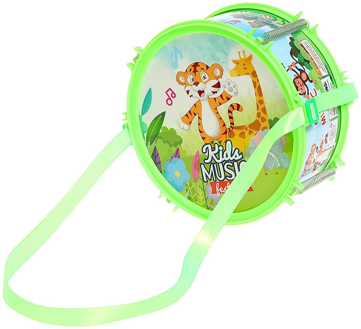 Барабан «Весёлые зверята», цвета МИКС