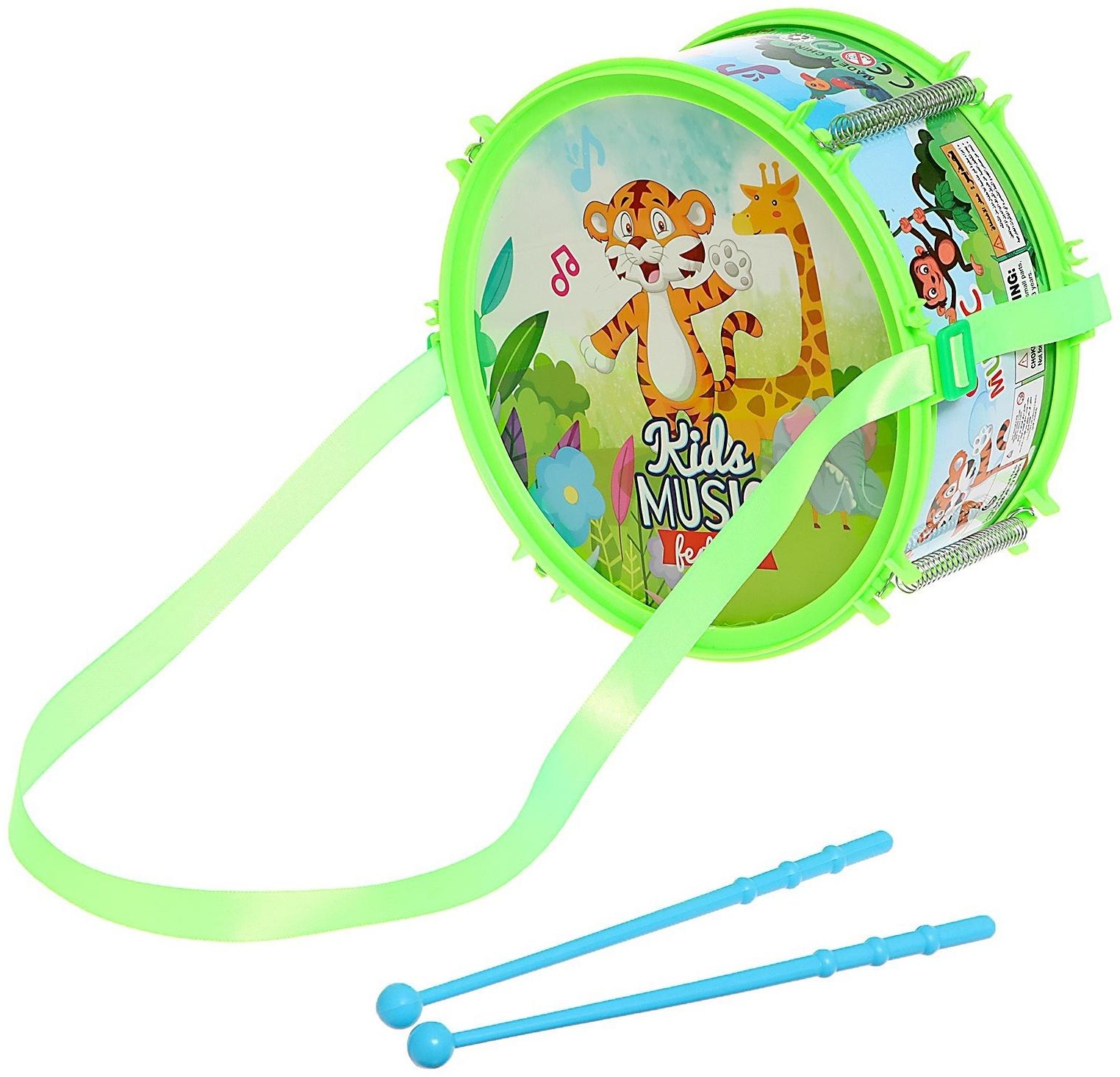 Барабан «Весёлые зверята», цвета МИКС