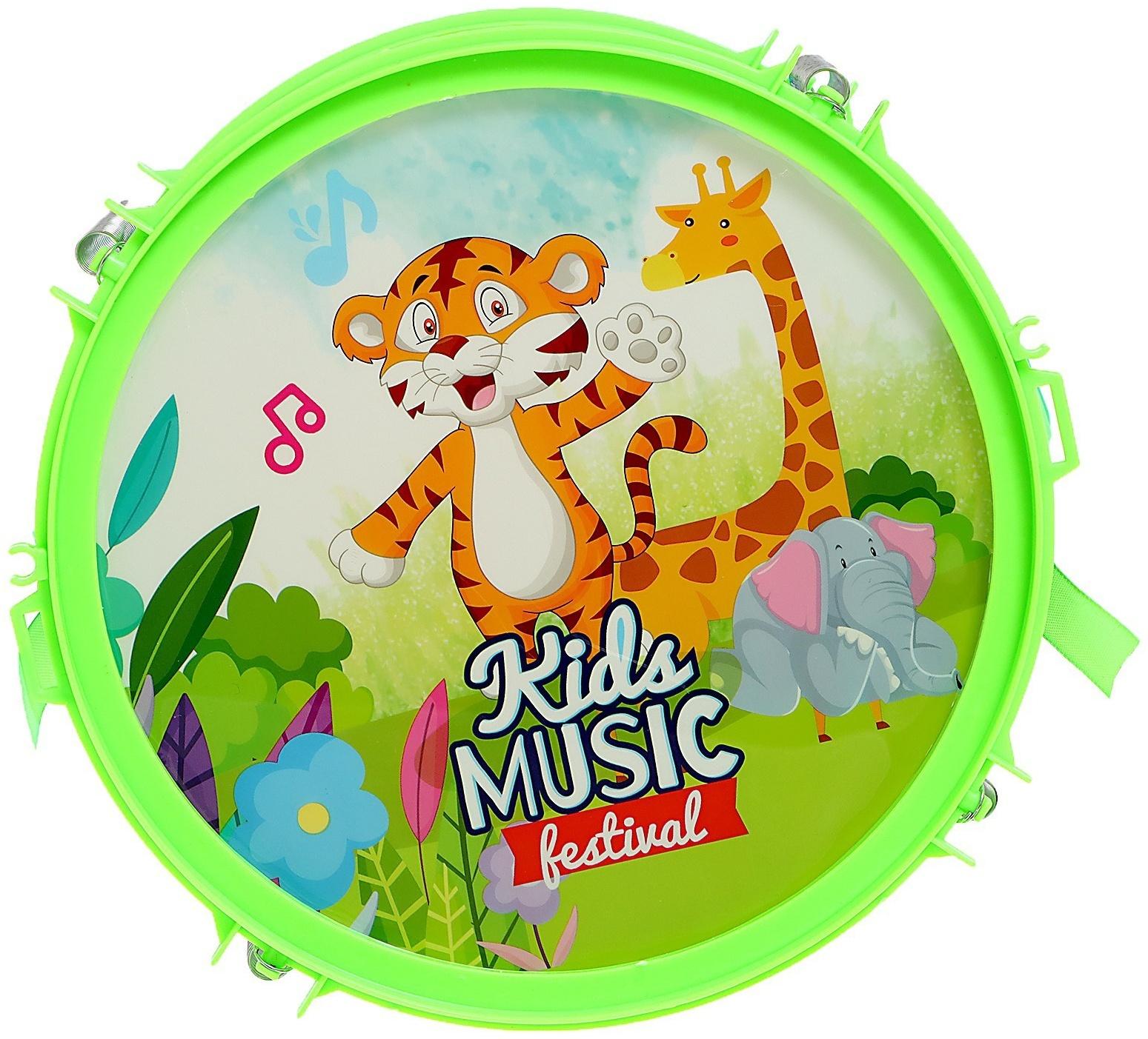 Барабан «Весёлые зверята», цвета МИКС