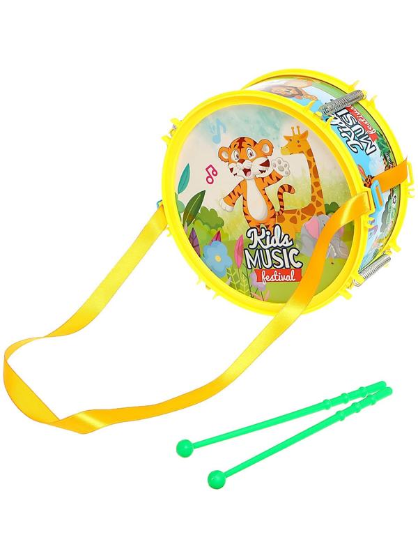 Барабан «Весёлые зверята», цвета МИКС