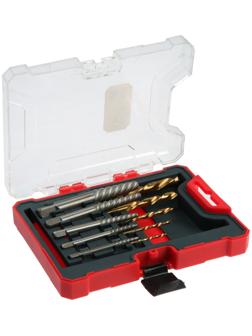 Набор экстракторов и сверл ТУНДРА, крупная левая резьба, 45 сталь М1-М5, d=2.4-8 мм HSS, TIN   97488