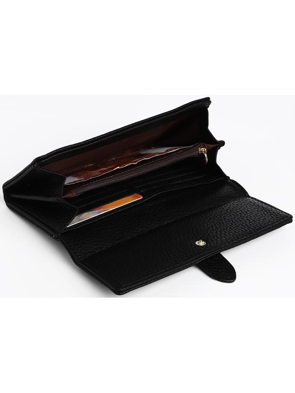 Кошелёк на кнопке, цвет чёрный