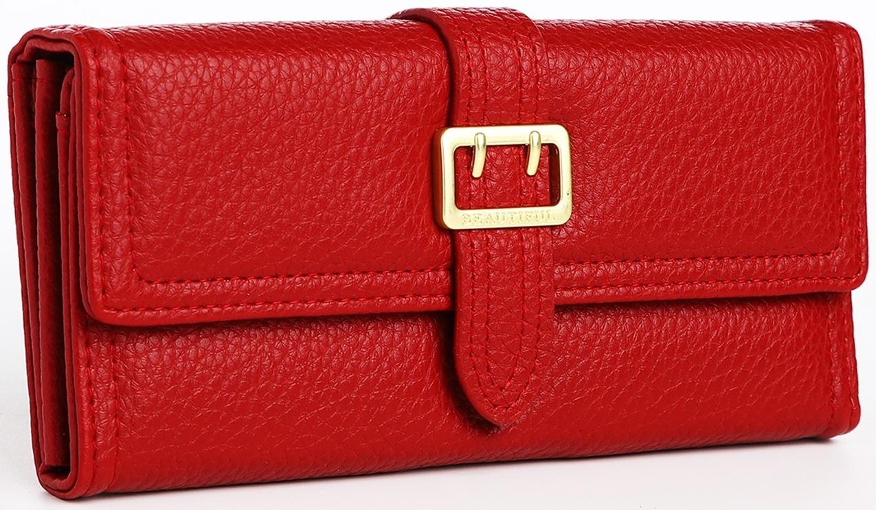 Кошелёк на кнопке, цвет красный