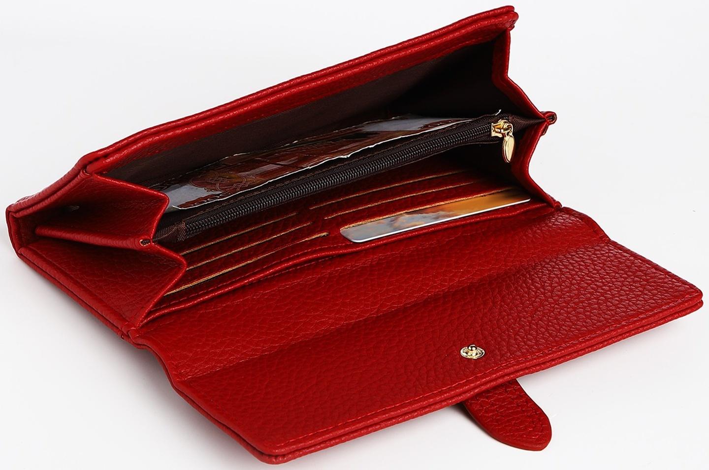 Кошелёк на кнопке, цвет красный