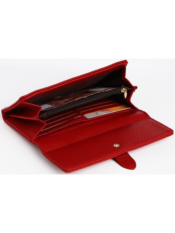 Кошелёк на кнопке, цвет красный