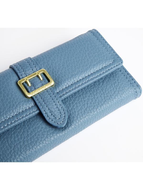 Кошелёк на кнопке, цвет голубой