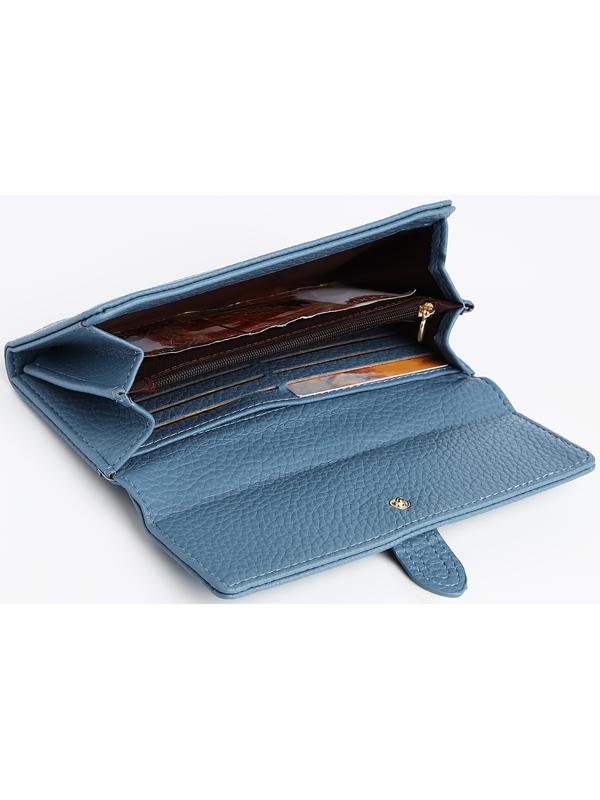 Кошелёк на кнопке, цвет голубой