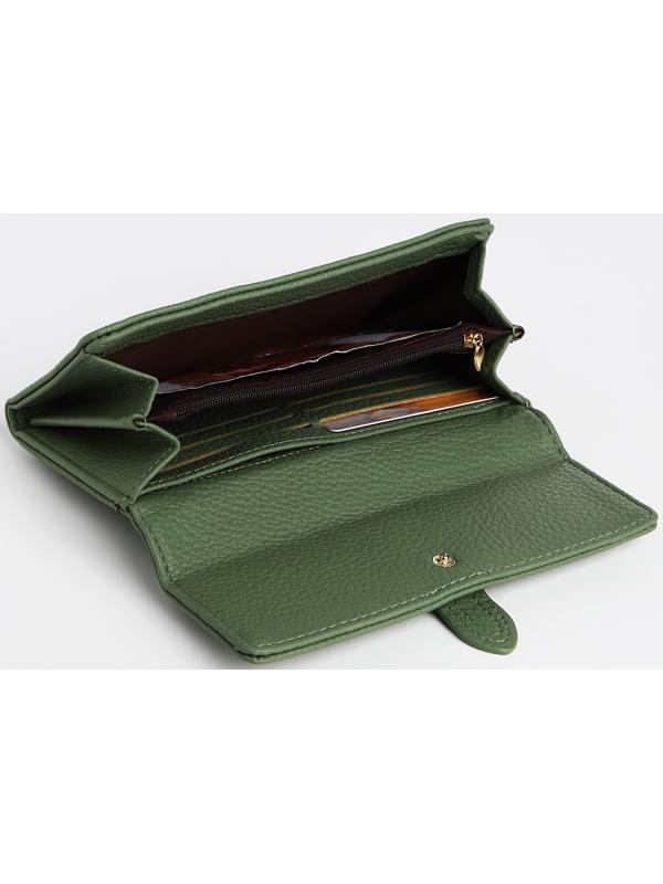 Кошелёк на кнопке, цвет зелёный