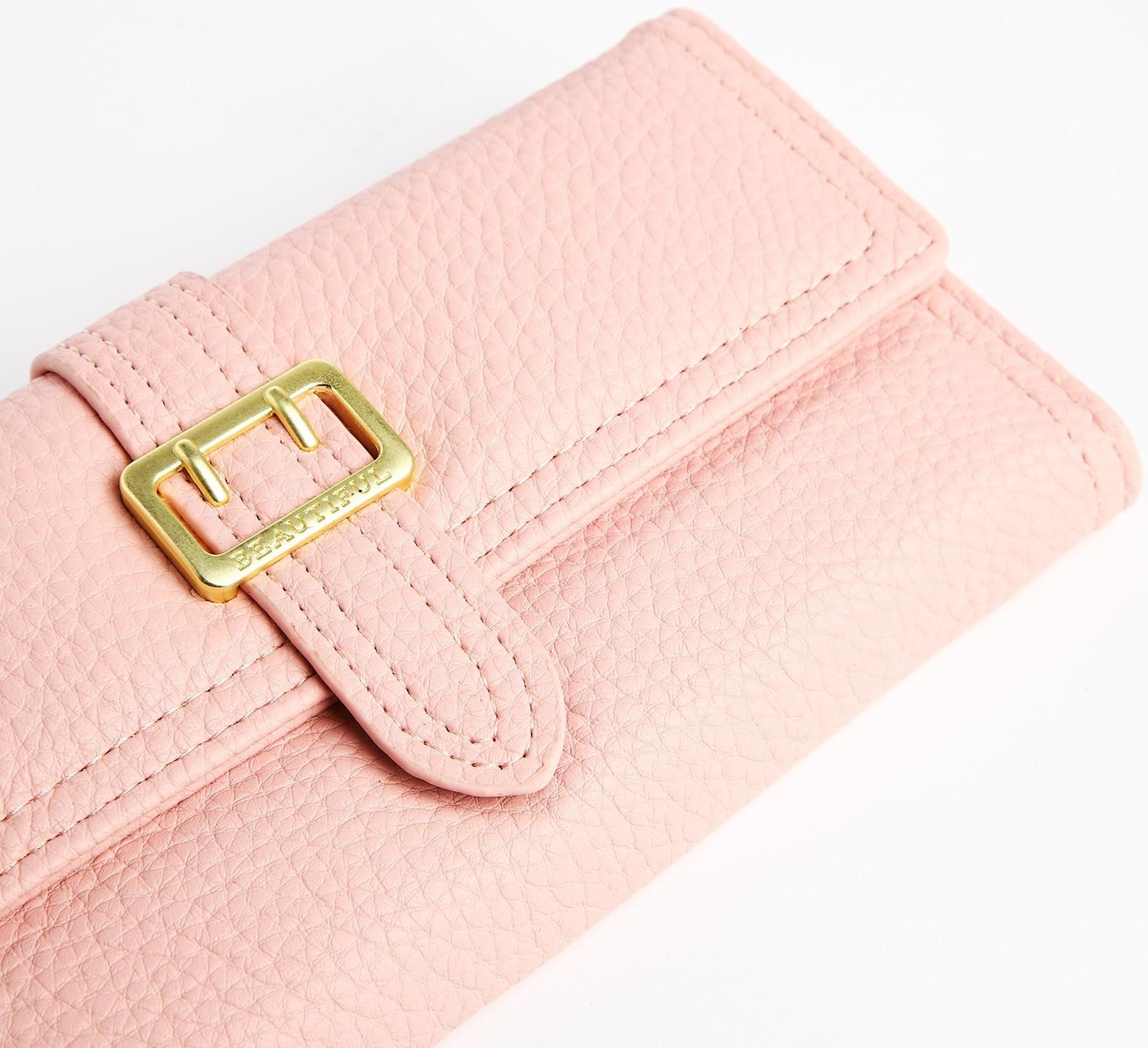 Кошелёк на кнопке, цвет розовый