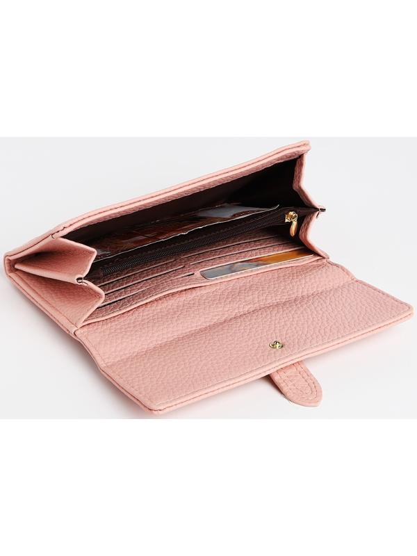 Кошелёк на кнопке, цвет розовый