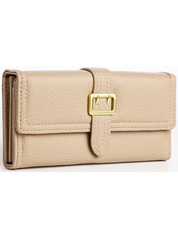 Кошелёк на кнопке, цвет бежевый