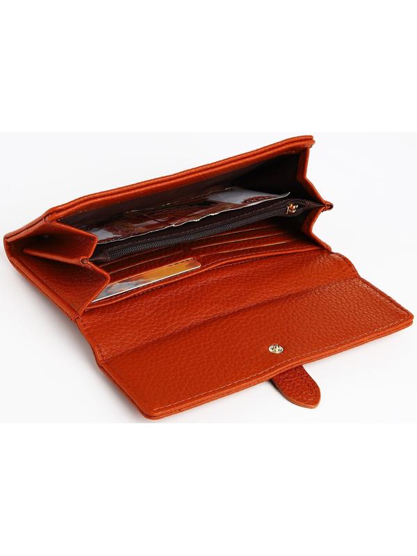 Кошелёк на кнопке, цвет рыжий