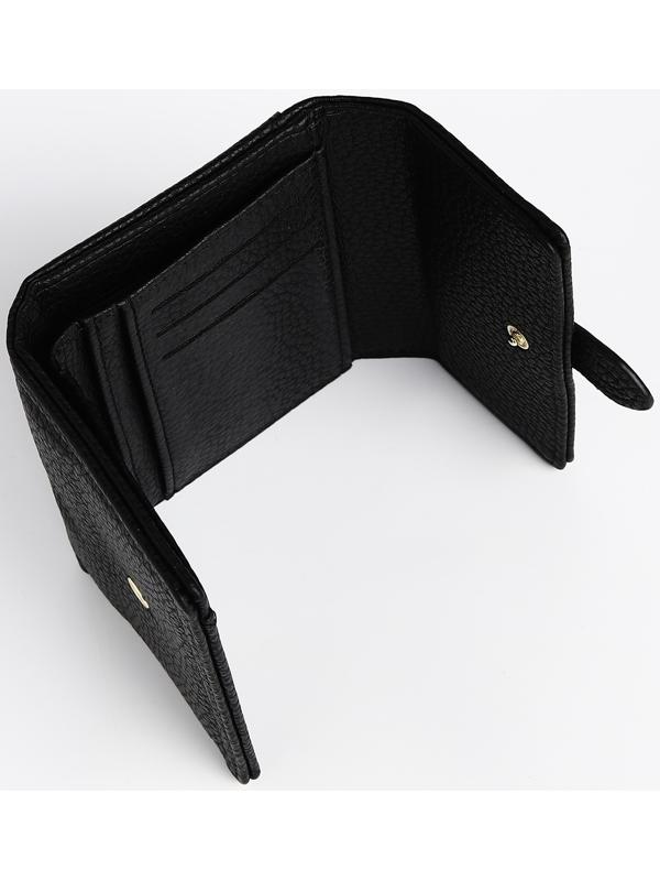 Кошелёк на кнопке, цвет чёрный