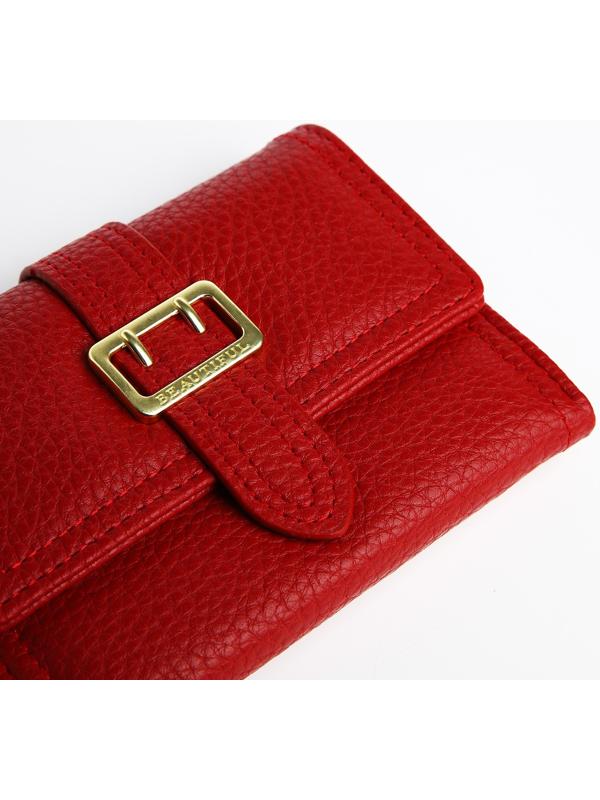 Кошелёк на кнопке, цвет красный